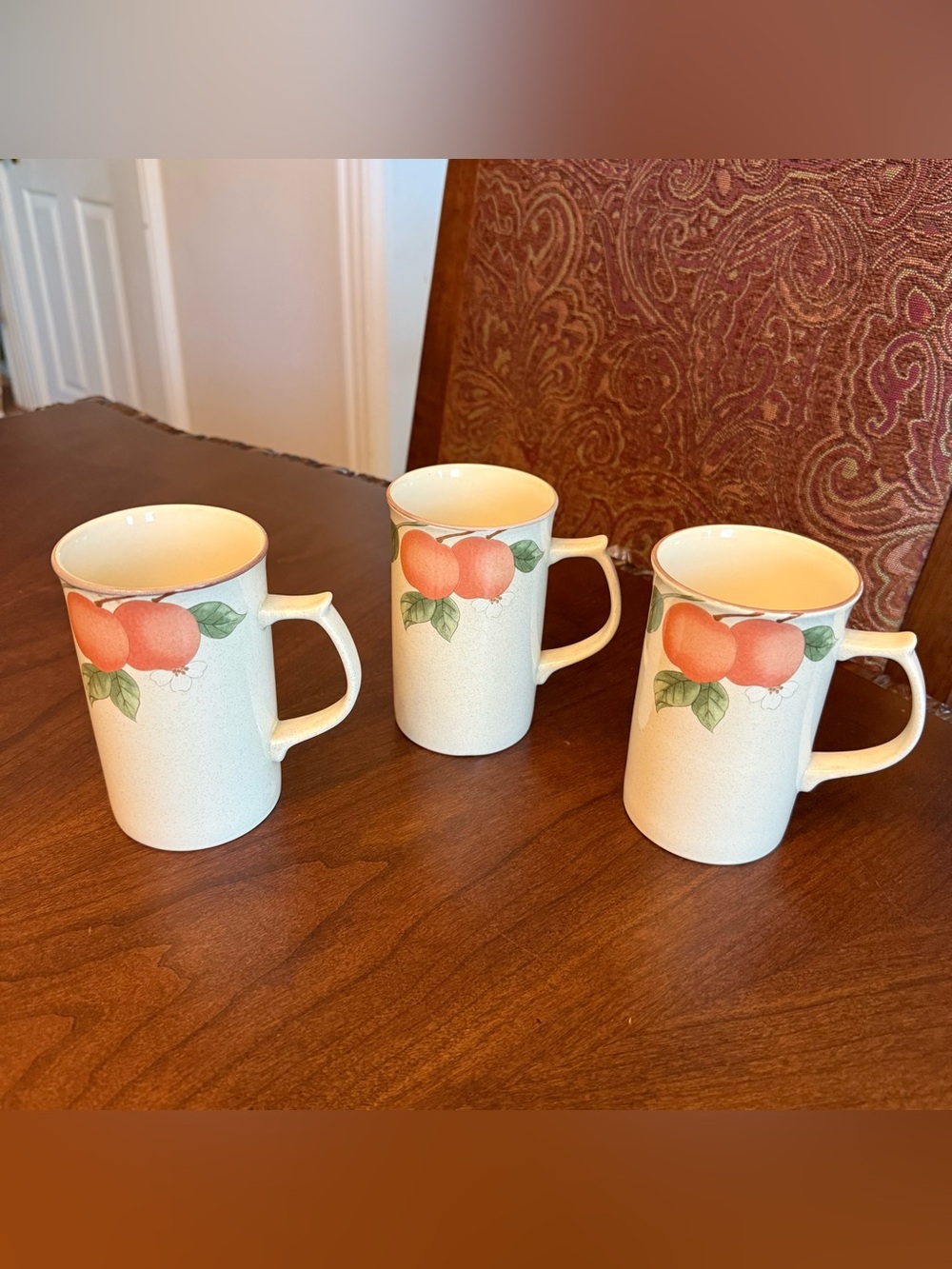 Set of 3 Vintage Mikasa Country Classics Fruit Panorama (DC014) Cappuccino Mugs